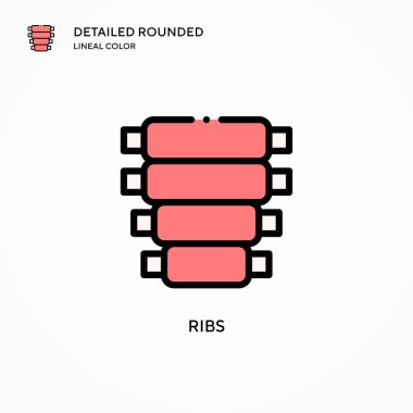 Kaburga vektör simgesi. Modern vektör illüstrasyon kavramları. Düzenlemesi ve kişiselleştirmesi kolay.