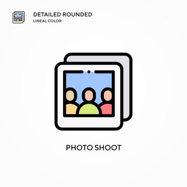 Fotoğraf çekimi vektör simgesi. Modern vektör illüstrasyon kavramları. Düzenlemesi ve kişiselleştirmesi kolay.