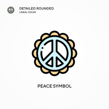 Barış sembolü vektör simgesi. Modern vektör illüstrasyon kavramları. Düzenlemesi ve kişiselleştirmesi kolay.