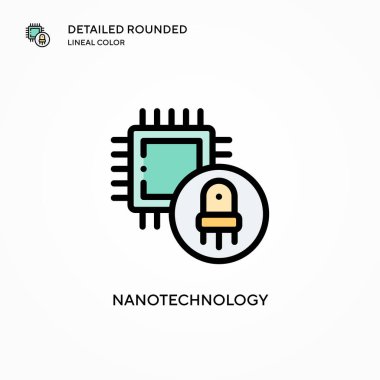 Nanoteknoloji vektör simgesi. Modern vektör illüstrasyon kavramları. Düzenlemesi ve kişiselleştirmesi kolay.