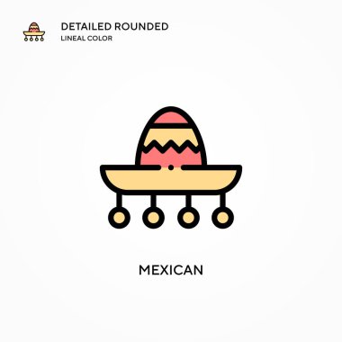 Meksika vektör ikonu. Modern vektör illüstrasyon kavramları. Düzenlemesi ve kişiselleştirmesi kolay.