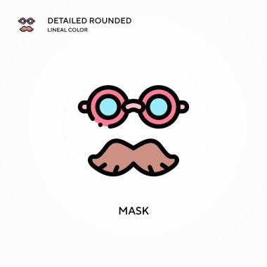 Maske vektör simgesi. Modern vektör illüstrasyon kavramları. Düzenlemesi ve kişiselleştirmesi kolay.