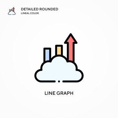Çizgi grafik vektör simgesi. Modern vektör illüstrasyon kavramları. Düzenlemesi ve kişiselleştirmesi kolay.