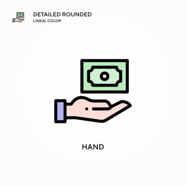 El vektör simgesi. Modern vektör illüstrasyon kavramları. Düzenlemesi ve kişiselleştirmesi kolay.