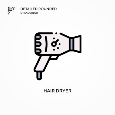 Saç kurutma ikonu. Modern vektör illüstrasyon kavramları. Düzenlemesi ve kişiselleştirmesi kolay.
