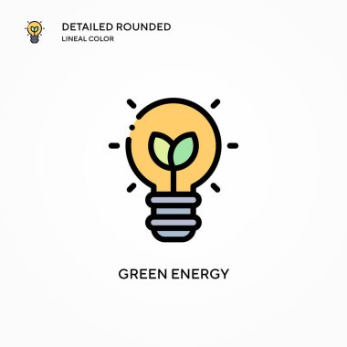 Yeşil enerji vektör simgesi. Modern vektör illüstrasyon kavramları. Düzenlemesi ve kişiselleştirmesi kolay.