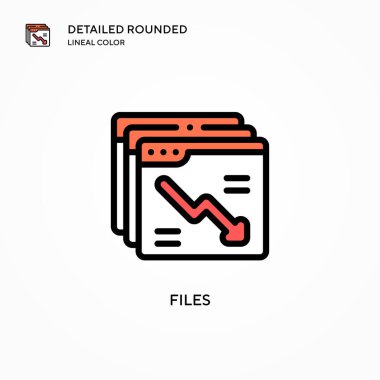 Dosya vektör simgesi. Modern vektör illüstrasyon kavramları. Düzenlemesi ve kişiselleştirmesi kolay.