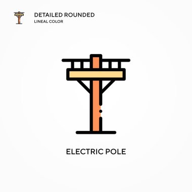 Elektrik direği vektör simgesi. Modern vektör illüstrasyon kavramları. Düzenlemesi ve kişiselleştirmesi kolay.