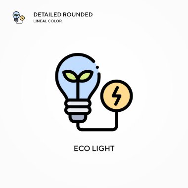 Eko ışık vektör simgesi. Modern vektör illüstrasyon kavramları. Düzenlemesi ve kişiselleştirmesi kolay.