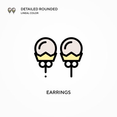 Küpe vektör ikonu. Modern vektör illüstrasyon kavramları. Düzenlemesi ve kişiselleştirmesi kolay.