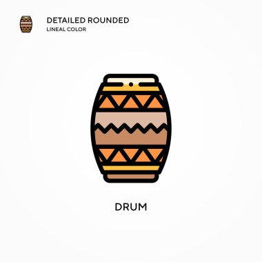 Davul vektör simgesi. Modern vektör illüstrasyon kavramları. Düzenlemesi ve kişiselleştirmesi kolay.
