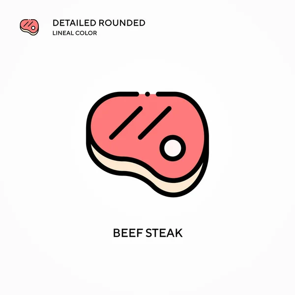 Beef Steak Vektorsymbol Moderne Konzepte Zur Vektorillustration Einfach Bearbeiten Und — Stockvektor