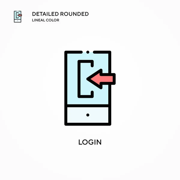 Login Vectoricoon Moderne Vector Illustratie Concepten Eenvoudig Bewerken Aan Passen — Stockvector