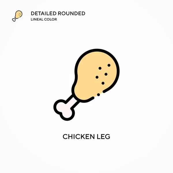 Chicken Leg Vector Icon Modern Vector Illustration Concepts Easy Edit — Stock Vector