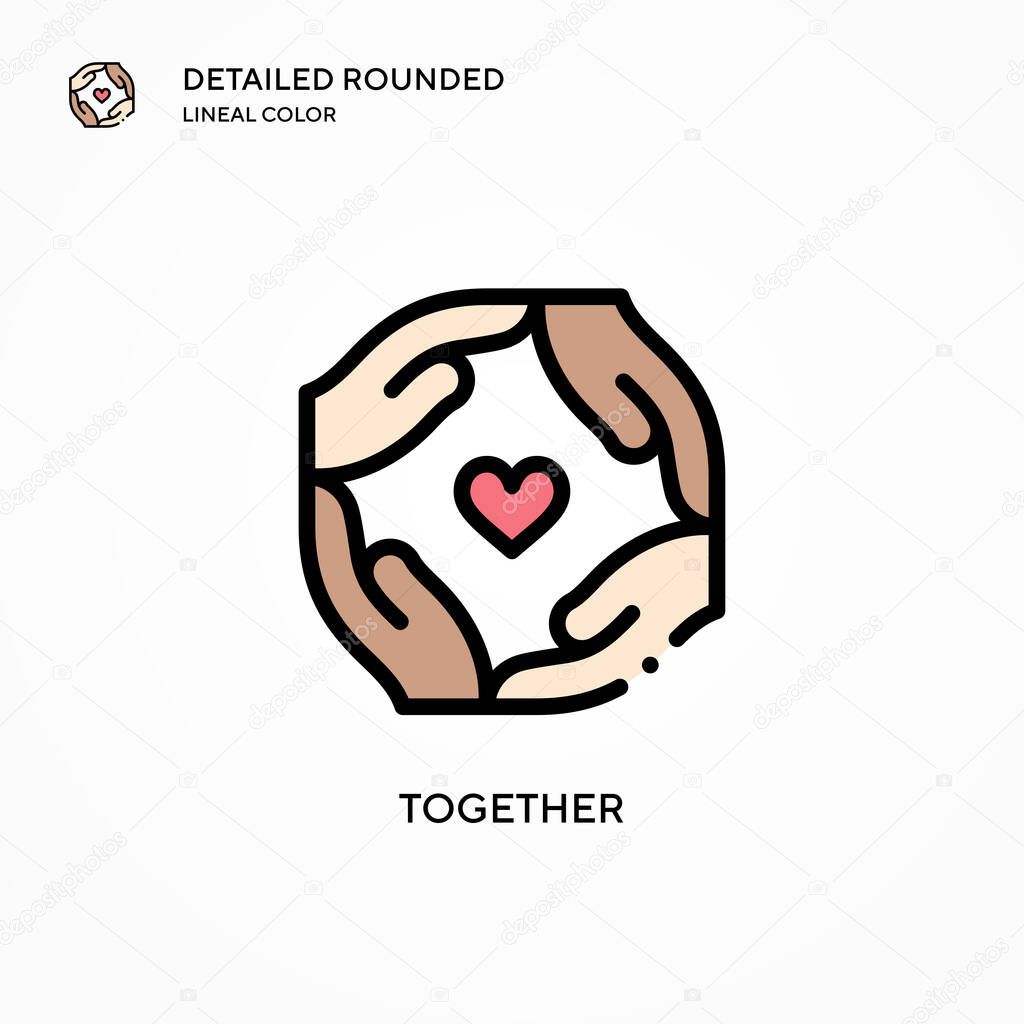Together vector icon. Modern vector illustration concepts. Easy to edit and customize.