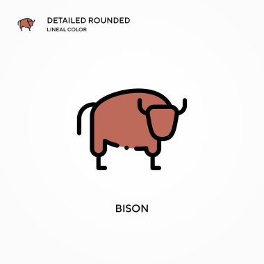 Bizon vektör simgesi. Modern vektör illüstrasyon kavramları. Düzenlemesi ve kişiselleştirmesi kolay.
