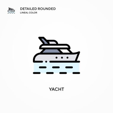 Yat vektör simgesi. Modern vektör illüstrasyon kavramları. Düzenlemesi ve kişiselleştirmesi kolay.