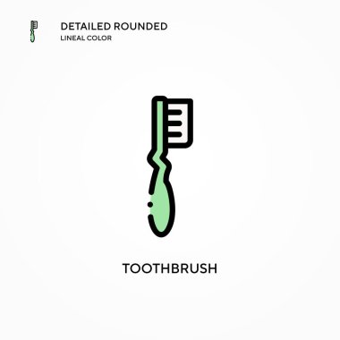 Diş fırçası vektör simgesi. Modern vektör illüstrasyon kavramları. Düzenlemesi ve kişiselleştirmesi kolay.