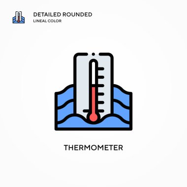 Termometre vektör simgesi. Modern vektör illüstrasyon kavramları. Düzenlemesi ve kişiselleştirmesi kolay.