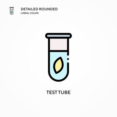 Test tübü vektör simgesi. Modern vektör illüstrasyon kavramları. Düzenlemesi ve kişiselleştirmesi kolay.