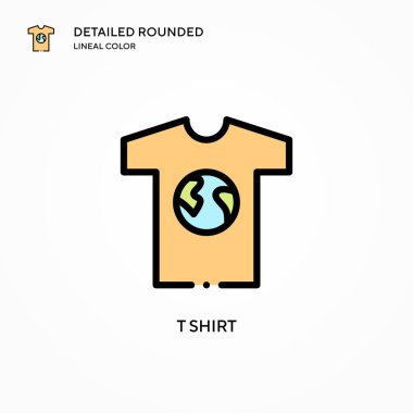 Tişört vektör simgesi. Modern vektör illüstrasyon kavramları. Düzenlemesi ve kişiselleştirmesi kolay.