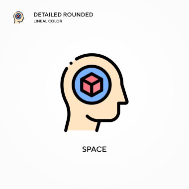 Uzay vektör simgesi. Modern vektör illüstrasyon kavramları. Düzenlemesi ve kişiselleştirmesi kolay.