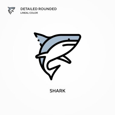 Köpekbalığı vektör simgesi. Modern vektör illüstrasyon kavramları. Düzenlemesi ve kişiselleştirmesi kolay.