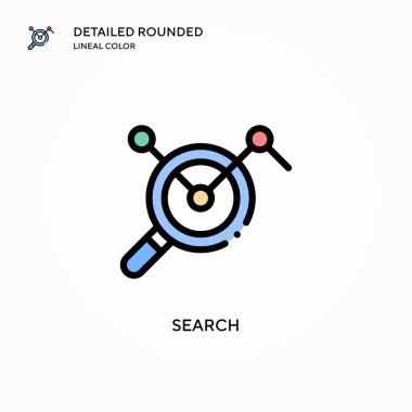 Arama vektör simgesi. Modern vektör illüstrasyon kavramları. Düzenlemesi ve kişiselleştirmesi kolay.