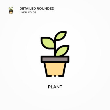 Bitki vektör simgesi. Modern vektör illüstrasyon kavramları. Düzenlemesi ve kişiselleştirmesi kolay.