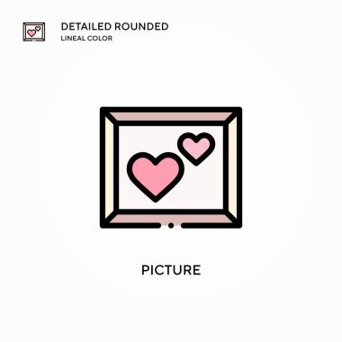 Resim vektör simgesi. Modern vektör illüstrasyon kavramları. Düzenlemesi ve kişiselleştirmesi kolay.