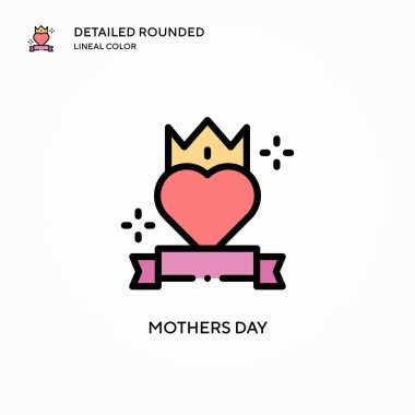 Anneler Günü vektör simgesi. Modern vektör illüstrasyon kavramları. Düzenlemesi ve kişiselleştirmesi kolay.