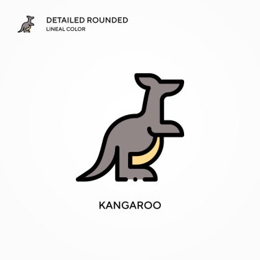 Kanguru vektör simgesi. Modern vektör illüstrasyon kavramları. Düzenlemesi ve kişiselleştirmesi kolay.