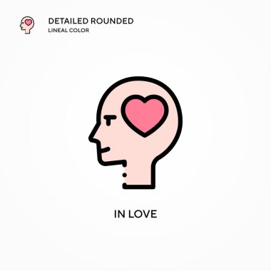 Aşk vektör ikonu. Modern vektör illüstrasyon kavramları. Düzenlemesi ve kişiselleştirmesi kolay.