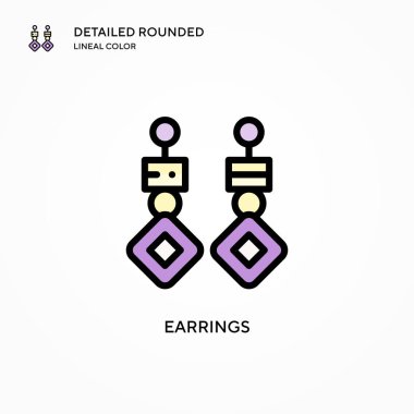 Küpe vektör ikonu. Modern vektör illüstrasyon kavramları. Düzenlemesi ve kişiselleştirmesi kolay.