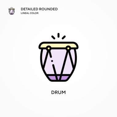 Davul vektör simgesi. Modern vektör illüstrasyon kavramları. Düzenlemesi ve kişiselleştirmesi kolay.
