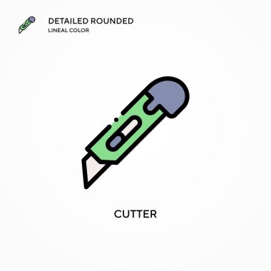 Kesici vektör simgesi. Modern vektör illüstrasyon kavramları. Düzenlemesi ve kişiselleştirmesi kolay.