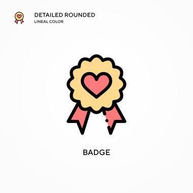 Rozet vektör simgesi. Modern vektör illüstrasyon kavramları. Düzenlemesi ve kişiselleştirmesi kolay.