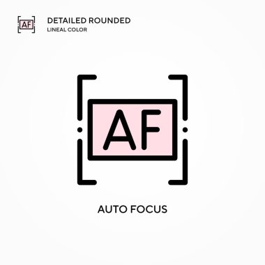 Otomatik odaklama vektör simgesi. Modern vektör illüstrasyon kavramları. Düzenlemesi ve kişiselleştirmesi kolay.