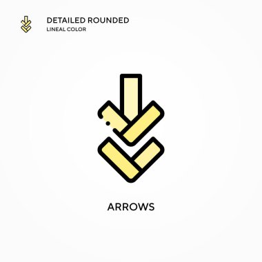 Ok vektör simgesi. Modern vektör illüstrasyon kavramları. Düzenlemesi ve kişiselleştirmesi kolay.