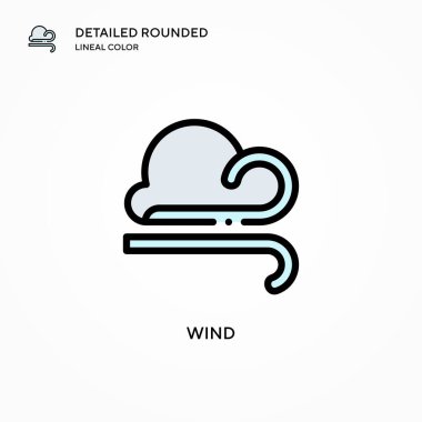 Rüzgar vektör simgesi. Modern vektör illüstrasyon kavramları. Düzenlemesi ve kişiselleştirmesi kolay.