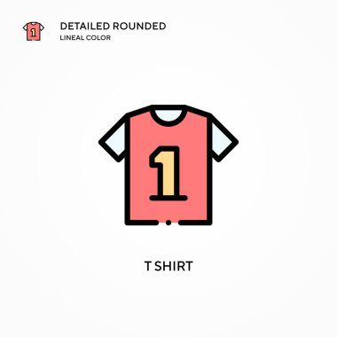 Tişört vektör simgesi. Modern vektör illüstrasyon kavramları. Düzenlemesi ve kişiselleştirmesi kolay.