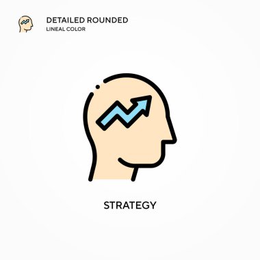 Strateji vektör simgesi. Modern vektör illüstrasyon kavramları. Düzenlemesi ve kişiselleştirmesi kolay.