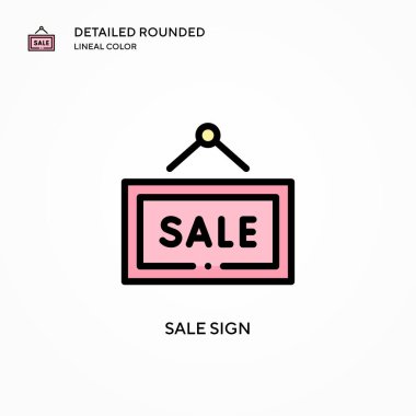 Satış işareti vektör simgesi. Modern vektör illüstrasyon kavramları. Düzenlemesi ve kişiselleştirmesi kolay.