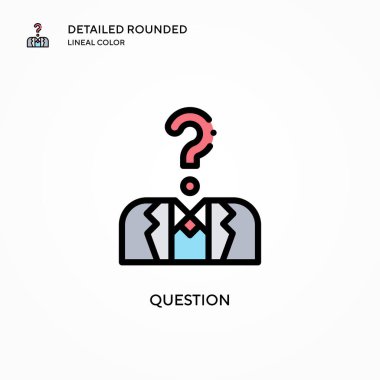 Soru vektör simgesi. Modern vektör illüstrasyon kavramları. Düzenlemesi ve kişiselleştirmesi kolay.