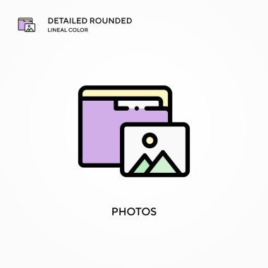 Fotoğraf vektör simgesi. Modern vektör illüstrasyon kavramları. Düzenlemesi ve kişiselleştirmesi kolay.