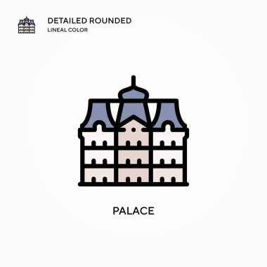 Saray vektör simgesi. Modern vektör illüstrasyon kavramları. Düzenlemesi ve kişiselleştirmesi kolay.