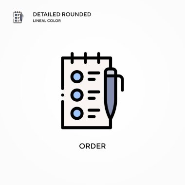 Vektör simgesi sipariş et. Modern vektör illüstrasyon kavramları. Düzenlemesi ve kişiselleştirmesi kolay.