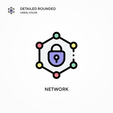 Ağ vektör simgesi. Modern vektör illüstrasyon kavramları. Düzenlemesi ve kişiselleştirmesi kolay.