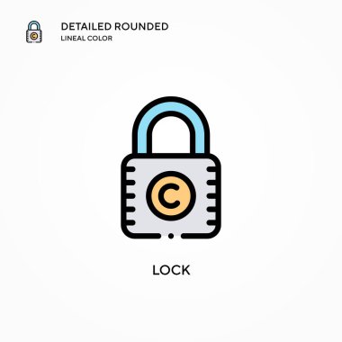 Vektör simgesini kilitle. Modern vektör illüstrasyon kavramları. Düzenlemesi ve kişiselleştirmesi kolay.