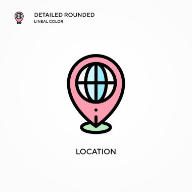 Konum vektör simgesi. Modern vektör illüstrasyon kavramları. Düzenlemesi ve kişiselleştirmesi kolay.